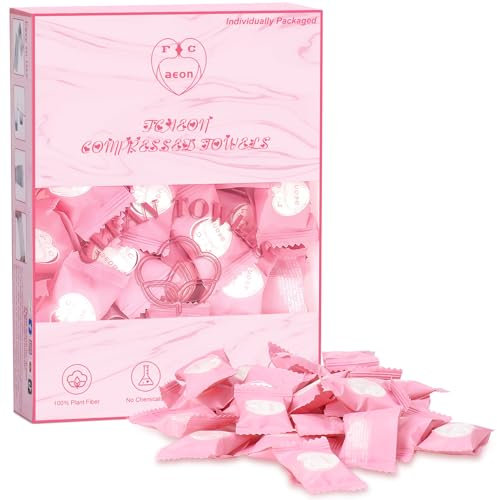 FCAEON Komprimiertes Handtuch Tablette 23x19cm 100 verpackt einzeln verpackt Einweg-Mini-Münzhandtuch in Reisegröße ausziehbare Reinigungstücher Tücher (lila)