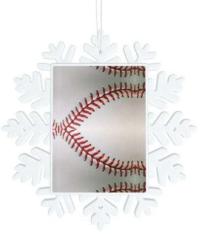 Sport Ball Baseball Weihnachtsdekoration Ornamente Personalisierte Druck Benutzerdefinierte Hängende Keramik Schneeflocke Dekoration