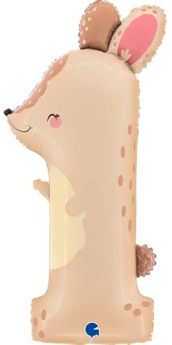Ballonim® Zahl 1 Hase 97 cm Folienballon Party DekorationGeburtstag