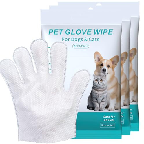 ltteea Lot de 18 lingettes de toilettage désodorisantes hypoallergéniques pour animaux de compagnie pour chien et chat, pour le visage, les pattes, les fesses, sans rinçage, pour soins quotidiens et