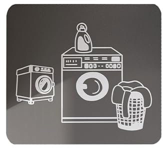 Alfombrilla para lavadora, antideslizante, antipolvo, 60 x 60 cm, universal, multiusos (estampado de cinco líneas en negro)