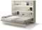 Friderik Bed Concept BC-14 Wandklappbett Horizontal Schrankbett mit Matratze und mit LED-Beleuchtung, 160x200 cm (Kaschmirfarbe)