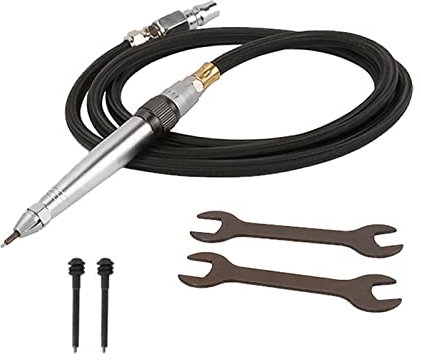 Pneumatische Gravur Beschriftungswerkzeuge Air Micro Grinder Scribe Hammer Pen Air Pencil Die Grinder Schlauch Gravierstift,Korrosionsbeständigkeit(Pen Add 2Pen Tip)