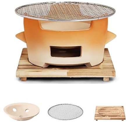 Réchaud De Camping en Terre Cuite, Petit Barbecue Au Charbon De Bois Portable, Barbecue Rond À Charbon De Bois À L'ancienne, Réchaud À Thé, Barbecue pour Pique-Nique en Plein Air