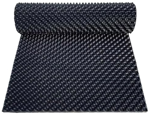 Yinian Garten Drainageplatte Hochbeetfolie Schwarze Noppenfolie Noppenbahn HDPE Drainagefolie Pflanztopf Kunststoff Root Trainer für Park, Garten, Terrasse, Balkon, Dach(Size:50CM x 25M)