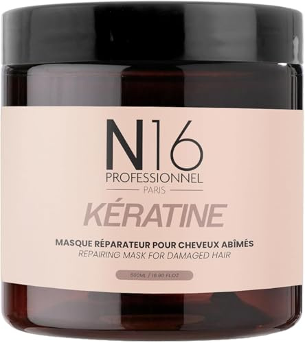 Bio-Keratin Haarmaske N16 Professionnel – Reparierende Pflege – Ohne Sulfate & Parabene – Französische Marke – 500 ml