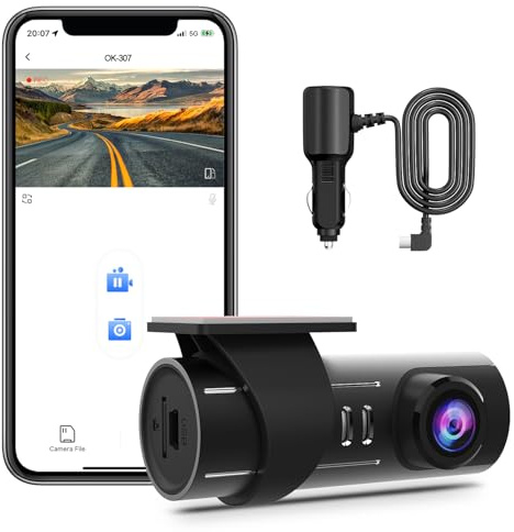 Dashcam Auto Vorne 1080P, Auto Camera mit 5G WiFi App, Dash Cam Auto Nachtsicht, WDR, 170°Weitwinkel, Parküberwachung, G-Sensor, Loop-Aufnahme