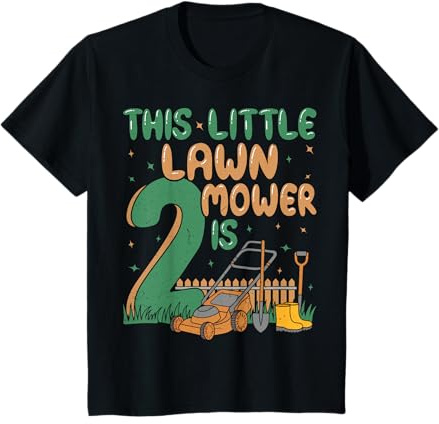 Kids This Little Lawn Mower is Two - Birthday Party Gardener Kids T-Shirt