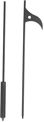Feuerstelle-Schürhaken-Werkzeug, robust, massiver Stahl, 101,6 cm, extra lang, Abnehmbarer Kamin-Schürhaken für drinnen und draußen, Lagerfeuer, Holzofen, Schwarz