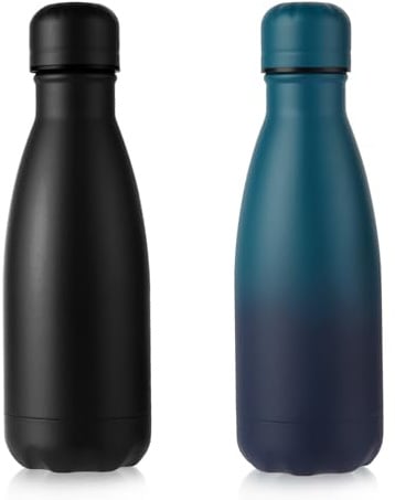 Volhoply 350ml/12oz Small Water Bottle Stainless Steel, BPA Free Insulated Water Bottles, Double Wall Cola Shape Flask, Keeps Cold 24 Hours and Hot 12 Hours for Kids Handbag (Mix,2)
