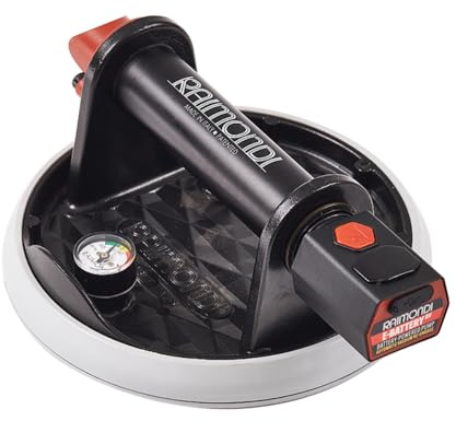 RAIMONDI RV Battery+ Ventosa a Batteria, Alluminio Pressofuso, 175mm, Ricaricabile USB-C, Recupero Automatico Vuoto, Portata 130kg