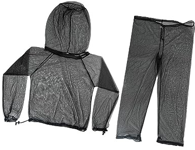 Zxpjkyu Tuta con Zanzariera, Tuta da Apicoltore, Giacca con Cappuccio, Pantaloni, Abbigliamento e con Cerniera, Tuta da Pesca, Tute con Cappuccio, Nero M L