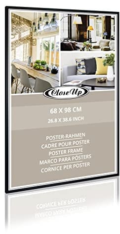 Close Up Posterrahmen | Schwarz | bruchsicherer Kunststoffrahmen für Poster & Plakate | Hoch & Querformat | Für Wandmontage, Filmplakate, Kunstdrucke & Wohnungsdeko | 68x98 cm
