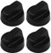 Spares2go Perillas de control para horno Zanussi - Juego de 4 adaptadores (4 unidades), color negro