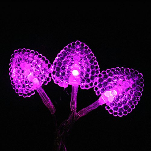 LightsGo Battery Powered Powered Hearts shape Indoor LED Fairy Lights 20LEDs 2M (Pink)