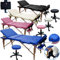 Beltom® Mobile Massagetisch Massageliege Massagebank 3 zonen klappbar + Kosmetik hocker - Blau