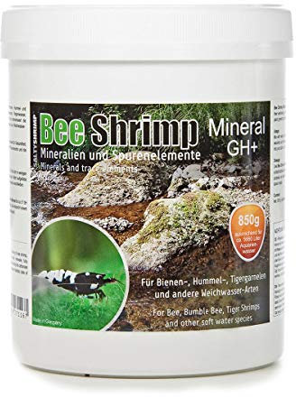 SaltyShrimp Bee Shrimp Mineral GH+ | 850g - Sel minéral, spécialement conçu pour Les crevettes Abeilles, bourdons et Tigres. Augmentation de la dureté Totale de l'eau