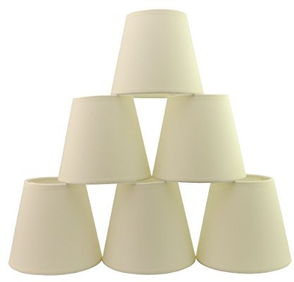 Doooitlight Set mit 6 Clip-Lampenschirmen für Lampen, Leuchten, Kronleuchter cremefarben