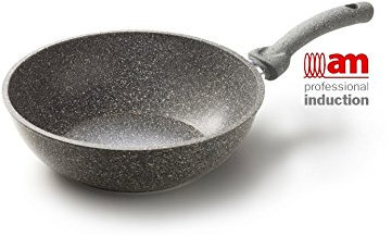 SALTAPASTA ANTIADERENTE RIVESTIMENTO PIETRA CM.28 - CUORE DI PIETRA INDUCTION
