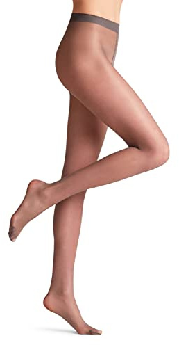 FALKE Damen Strumpfhose Seidenglatt 15 DEN W TI Transparent einfarbig 1 Stück, Grau (Platinum 3903), S