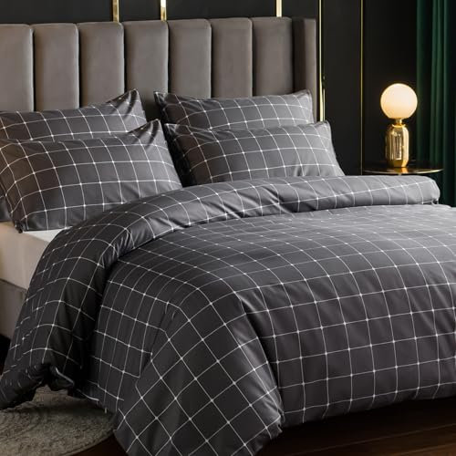 Lazzaro - Set copripiumino king size, in microfibra di alta qualità, 230 x 220 cm, 3 pezzi, ultra morbido, ipoallergenico, set di biancheria da letto king size, con chiusura a cerniera