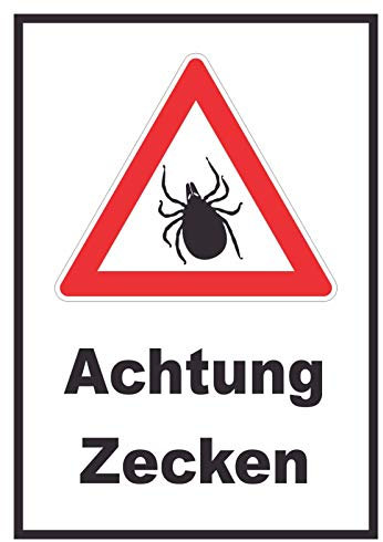 HB-Druck Achtung Zecken Schild A2 Rückseite selbstklebend