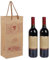 10pcs Wine Bottle Gift Bags - Double/Single Carrier with Strong Rope Handles for Wine Presents, Wedding/Birthday/Christmas Parties, Red & Brown