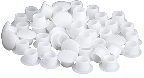 MSemis 50 Stück Abdeckkappen für Bohrlöcher Möbel Kappen Blindkappen Kunststoff Abdeckstopfen Zaunpfosten Abdeckung zum Eindrücken 6-25MM Z Weiß 8mm