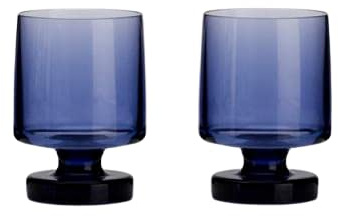 Flamefield 2pk Acrylic Heavy Base Goblets Melamine Blue 340ML