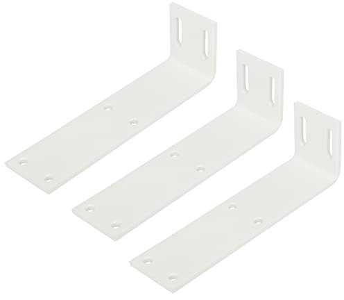 SOTECH 3 Stück Montagewinkel 200 x 60 x 50 mm Stahl weiß lackiert Wandkonsolen inkl. Montagematerial Regalkonsolen Regalwinkel Montagebeschläge