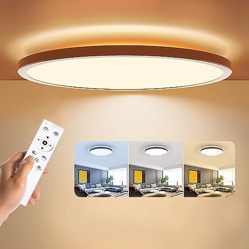 BLNAN LED Deckenleuchte Dimmbar 24W, Deckenlampe mit Fernbedienung, Panel 3000K-6500K 2400lm für Wohnzimmer Schlafzimmer Kinderzimmer Badezimmer-Modern Rund Ultraslim Weiß, 30x2.5cm