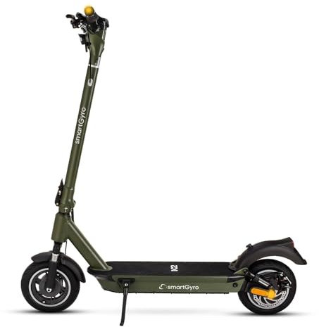 smartGyro K2 Army - Patinete Eléctrico de 48V, 800W Pot. Máxima, Batería 13Ah, Aut. 50Km, Ruedas de 10 Neum. Tubeless, Doble susp. delantera y doble susp. trasera, Triple Frenada, Intermitentes, App