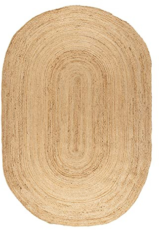 Jute Oval Teppich Natur - Mrcarpet (140x200cm)