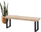 Miroytengo Sitzbank für Wohnzimmer, Esszimmer, indisch, Eiche, Nordish und Schwarz, 120 x 47 x 34 cm