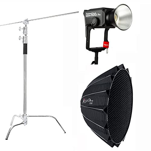 Aputure LS 600x Pro mit Light Dome 150 Softbox und C-Ständer-Kit, 600 W zweifarbige 2700 K ~ 6500 K LED-Videoleuchte, unterstützt Bluetooth-App-Steuerung (V-Mount)