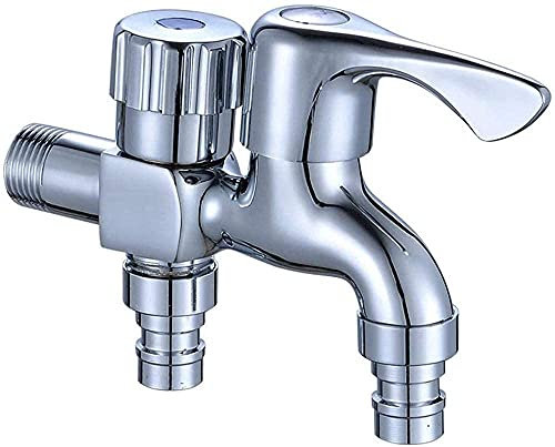 Robinet de lave-linge mural à eau froide pour salle de bain avec double poignée et sortie chromée Made in China