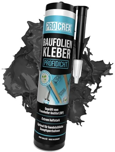 PROCREA® 1x Premium Folienkleber für Dampfsperre Profidicht [Luftdicht nach DIN 4108] Dauerelastische Kleb- & Dichtmasse für Dampfbremsen, Dampfsperrfolien in Profi-Qualität - Made In Germany