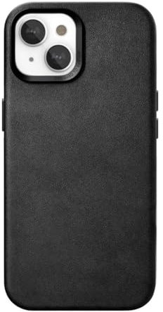 Woodcessories - Leder Case kompatibel mit iPhone 14, iPhone 13 Hülle Leder schwarz - Veganes Leder aus Aloe Vera