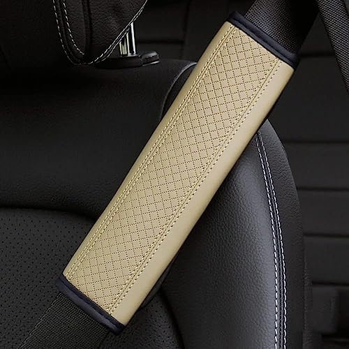 NUNETH 2 Stück Auto Sicherheitsgurtpolster für Honda CRV Honda Life Urv HRV, Weiches Bequem Langlebig Gurtpolster, Auto Sicherheitsgurt Polster Auto Gurtpolster, Auto-Zubehör,D-Beige