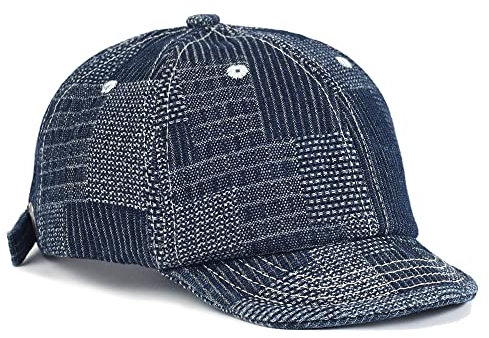 JZTDYPP Flache Baskenmütze für Herren, Retro, Newsboy-Kappe, Patchwork, kariert, Fischgrätenmuster, flache Schirmmütze, Damen, Cabbie Gatsby, dunkelblau, 6 7/8-7 3/8