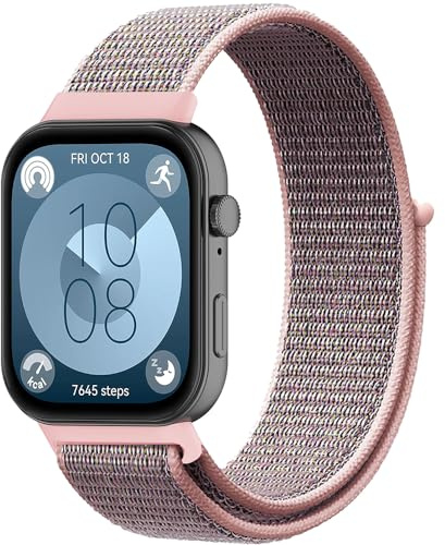 FYISWHO Respirable Deporte Correa para Huawei Watch Fit 3 / Fit5 / 5 Pro, Nylon Brazalete Pulsera de Repuesto para Huawei Watch Fit 4/4 Pro