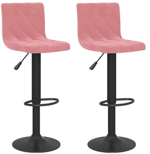 vidaXL Barhocker 2 STK. Rosa Samt, Barstühle, Stuhl Bar, Stuhl, Hocker Bar, Stühle Bar, Stühle, Tresenstuhl, Thekenstuhl, Tresenhocker, Thekenhocker
