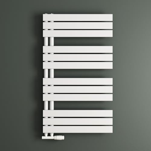 Mai & Mai Badheizkörper Badheizung Heizkörper Bad Flach 104x60 cm | Handtuchheizkörper in Weiß, Seitenanschluss Badheizung Handtuchwärmer 620W