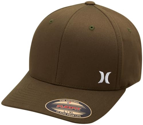 Hurley Herrenhut – gebogene Krempe, Stretch, taillierte Kappe, Oliv/Blatt für mich (Leaf It to Me), L/XL