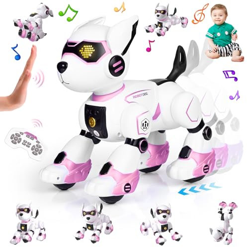 Roboter Hund Kinder Ferngesteuerter Spielzeug Fernsteuerung Haustier Roboterhund Anfassen und Folgen Roboterhund mit Gestensteuerung Programmierbarer Tanz Musik Intelligenter Ferngesteuerter Hund