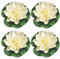 EIHI Schwimmende Blumen,Künstliche Seerosen,Seerose Lotusblüte,Schwimmende Blumen,schwimmend Lotusblüten,Lotusblüte Wasserlilie,Artificial Lotus,Wasserlilie Schwimmende TeichDekoratio(Weiß), 4 Stück