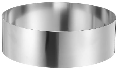 QUARKZMAN Edelstahl Tortenring 22,5cm Runder KuchenformHoch mit Spiegelbeschichtungfür die Küche zu Hause Lebensmittel Käseherstellungswerkzeug, Silber