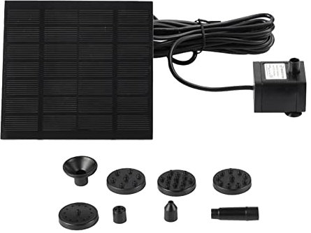 Junguluy Bomba de agua solar, panel solar, bomba de fuente, piscina, estanque, jardín, rociador de agua, pulverizador para baño de pájaros/estanque/jardín