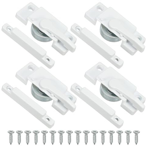 PATIKIL Window Sash Locks, 4pack Zinc Alloy Cam Action Window Locks with Keeper Diecast Window Latches Replacement for Vertical & Horizontal Sliding Windows Security (Side Hole)
