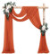 2 Paneele Hochzeitsbogen Querbehang Drapierstoff,73cm x 610cm Terracotta Chiffon-Stoff Transparenter Tüll Hintergrund Vorhang Kulissenvorhänge für Fotografie Bogen Bühne Party Hochzeit Torbogen